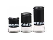 RAGALTA 3PC GLASS CANISTER SET SS BLK