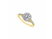 Fine Jewelry Vault UBNR83884Y14CZ CZ Specially Designed Engagement Ring in 14K Yellow Gold