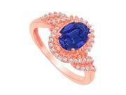 Fine Jewelry Vault UBUNR84204AGVR8X6CZS Sapphire CZ Swirl Design Ring in 14K Rose Gold Vermeil 40 Stones