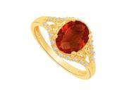 Fine Jewelry Vault UBNR84214Y149X7CZGR Garnet CZ Split Shank Engagement Ring 1.50 CT TGW 20 Stones