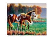 Tangletown Fine Art 3140 1822 Pasture Buddies by Cynthie Fisher Wall Art Brown Blue 18 x 22 x 1.5 in.