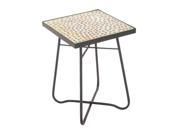 Benzara 45633 Metal Glass Square Side Table 23 in. H