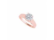 Fine Jewelry Vault UBNR50817EAGVRCZ CZ Engagement Ring in 14K Rose Gold Vermeil