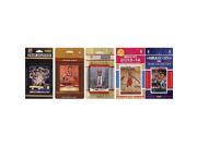 CandICollectables ROCKETS514TS NBA Houston Rockets 5 Different Licensed Trading Card Team Sets