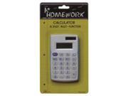 A HOMEWORK Battery Calculator 8 Digit Display Asst.Colors Case of 48
