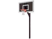 First Team Legacy Eclipse Steel Smoked Glass In Ground Fixed Height Basketball System Desert Gold