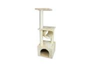 NorthLight Sandy Tan Faux Synthetic Fur Sisal Deluxe Scratching Tower for Cats 44 in.