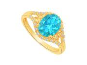 Fine Jewelry Vault UBUNR84214Y149X7CZBT Fabulous Blue Topaz CZ Split Shank Engagement Ring 20 Stones