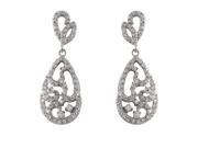 Dlux Jewels Sterling Silver Cubic Zirconia Rebon Shape Earrings