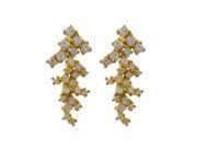 Dlux Jewels Sterling Silver Gold Plated White Cubic Zirconia Earrings