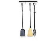 Iron Fire Tool Set with Wall Hanger