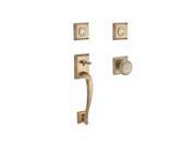 Baldwin DC.NAPXROU.TSR.049 Double Cylinder Napa Handleset with Round Knob Traditional Square Rose Matte Brass Black