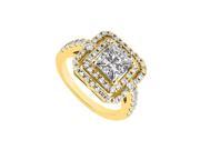Fine Jewelry Vault UBJ8393Y14CZ Pretty CZ Engagement Ring in 14K Yellow Gold