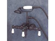 World Imports 405477 Tub Filler with Handshower and Plain Porcelain Lever Handles Oil Rubbed Bronze