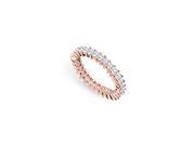 Fine Jewelry Vault UB14PSQ150CZ229 One Half CT CZ Eternity Band in 14K Rose Gold 32 Stones