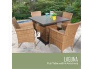 TKC Laguna Square Outdoor Patio Dining Table with 6 Chairs Wheat