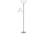 Cal Lighting BO 2054 BS 100 W Torchiere Floor Lamp With 60 W Reading Lamp Brushed Steel Finish