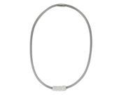 Dlux Jewels slvrwht Silver Stainless Steel Mesh Magnet Necklace