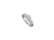 Fine Jewelry Vault UBNR83557AGCZ CZ Five Stones Engagement Ring in 925 Sterling Silver