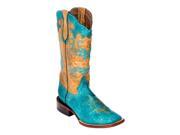 Ferrini 9439350080B Ladies Maestro Boot Antique Saddle Turquoise S Toe Size 8B