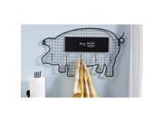 Giftcraft 85000 28.5 x 17 in. Pig Design Wall Hook Chalkboard Wall Decor Black