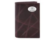 ZeppelinProducts UAL IWT2 WRNK BRW Alabama Trifold Wrinkle Leather Wallet