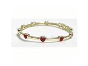 Dlux Jewels 50 in. Gold Red Heart Bangle