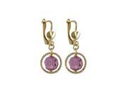 Dlux Jewels 6 mm Purple Preciosa Bead Gold 10 mm Braided Ring Dangling Gold Filled Lever Back Earrings with Heart Shape
