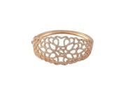 Dlux Jewels RS Wht Rose Tone Sterling Silver Wide Filigree Bangle with White Cubic Zirconias