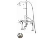 World Imports 323269 Clawfoot Tub Faucet with Tub Filler and Hand Shower Satin Nickel
