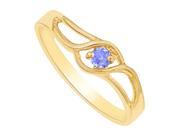 Fine Jewelry Vault UBNR81498Y14TZ Natural Tanzanite Prong Set Swift Twist Birthstone Mother Ring in 14K Yellow Gold