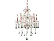 Elk Lights 4012 5LM 5 Light Chandelier In Rust And Lime Crystal