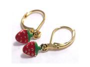 Dlux Jewels BR gd red Strawberry Wire Earrings