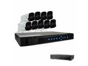 REVO America RU161B9G 3T Ultra HD 16 in 3TB NVR Surveillance System with 9 x 4 Megapixel Bullet Cameras Black