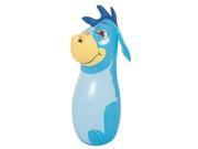 NorthLight 34 in. Blue Three Dimensional Donkey Inflatable Childrens Bop Bag