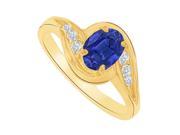 Fine Jewelry Vault UBUNR81593AGVY7X5CZS Sapphire CZ Semi Swirl Ring in 18K Yellow Gold Vermeil 2 Stones