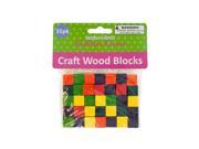 Bulk Buys CC079 72 Colored Wooden Craft Blocks 72 Piece