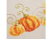 Vervaco V0147423 Pumpkins Tablecloth Stamped Cross Stitch Kit 32 x 32 in.