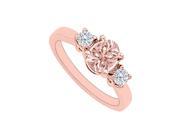 Fine Jewelry Vault UBNR83437P149X7DMG Morganite Diamonds Three Stone Engagement Ring 2 Stones
