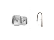 Ruvati RVC2504 Stainless Steel Kitchen Sink and Stainless Steel Faucet Set