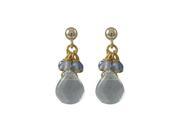 Dlux Jewels Aqua Semi Precious Stones with Gold Filled Post Earrings 1 in.
