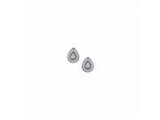 Fine Jewelry Vault UBNER40382W14CZ April Birthstone CZ Teardrop Earrings in 14K White Gold 0.50 CT TGW 34 Stones
