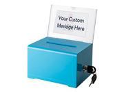 Adir 637 BLU Acrylic Donation Ballot Box With Lock Blue