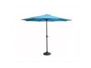 NorthLight 9 in. Outdoor Patio Market Umbrella With Hand Crank And Tilt Turquoise Teal