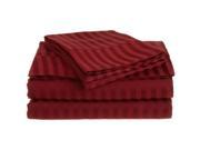 Microfiber King Sheet Set Stripe Burgundy