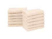 Superior EF FACE IV Eco Friendly 100 Percent Ringspun Cotton Face Towel Set Ivory 12 Pieces