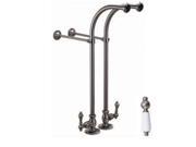 World Imports 472812 Rigid Freestanding Supplies with Stops and Plain Porcelain Handles Satin Nickel