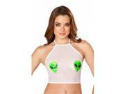 Roma Costume T3248 Wht O S Sheer Top with Alien Heads White One Size