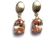 Dlux Jewels BR GD Chmp Gold Champagne Cubic Zirconia Earrings