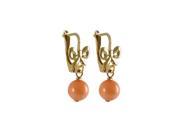 Dlux Jewels Coral 6 mm Ball Dangling with Gold Filled Lever Back Earrings
